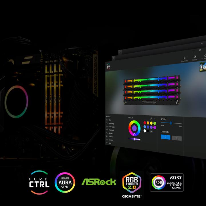 Productafbeelding Kingston FURY Renegade RGB (2 x 16GB, 3600 MHz, DDR4 RAM, DIMM 288 pin)