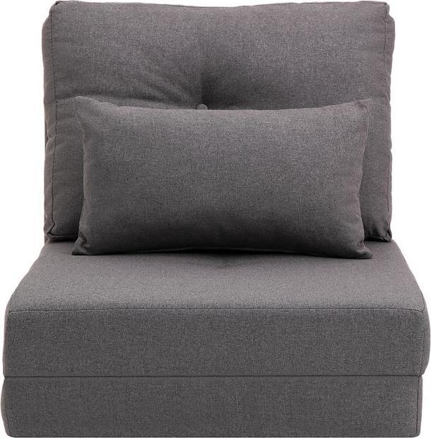 Immagine prodotto Swisshandel24 Poltrona da terra 2in1 pieghevole, schienale regolabile, cuscini decorativi, lino