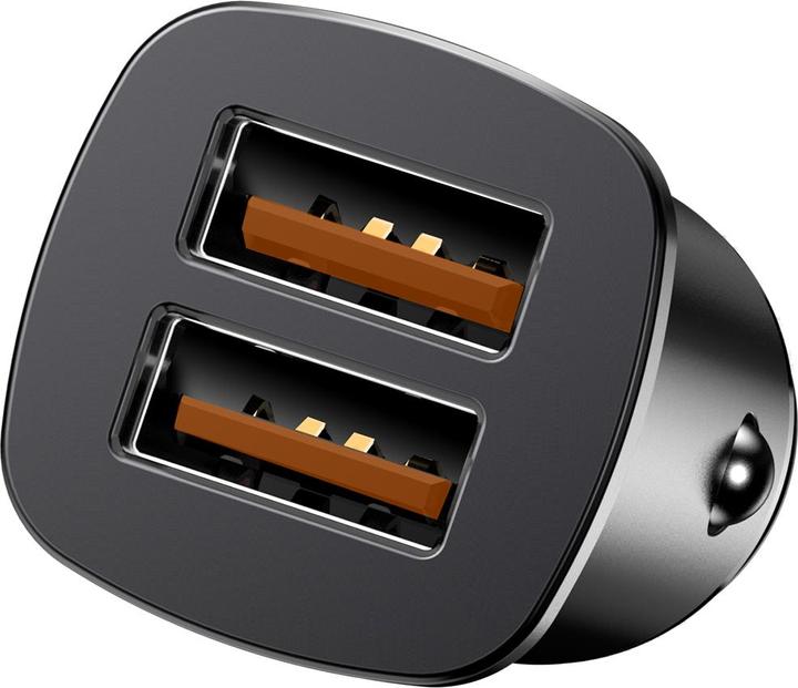 Actual product image Baseus Square metal A+A 30W Dual QC3.0 Quick Car Charger Black