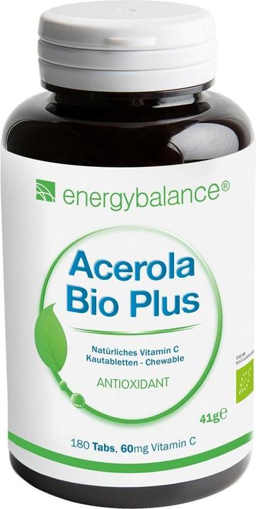 Produktbild Energybalance Acerola Bio Plus natürliches Vitamin C 60mg (180 Stück, Kapseln, 108 g)