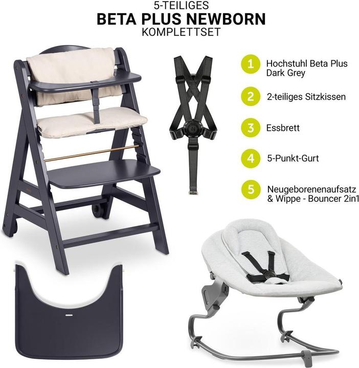 Actual product image Hauck Hochstühle Beta Plus White 5-tlg. Newborn Set - Hochstuhl (Highchair)