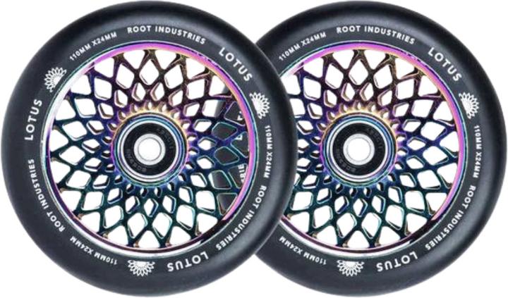 Produktbild Root Industries Root Lotus 110mm Wide Pro Scooter Wheels - Rocket Fuel Core - Black PU (24 mm)