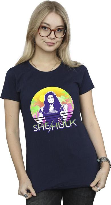 Actual product image Womens/Ladies She-Hulk: Attorney At Law Sunset Smile Cotton T-Shirt (M)