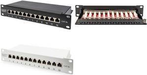 Actual product image Digitus CAT 6A Patch Panel, shielded, 12-Port, 1HE, 10", grey