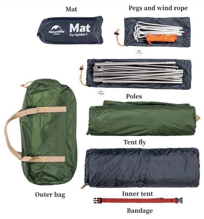 Actual product image Naturehike Namiot Cycling Ultralight 1 NH18A095-D-Orange (1.65 kg, 1 person)