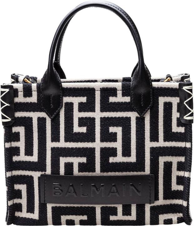 Image du produit Balmain medium jacquard shopper bag color black/ivory