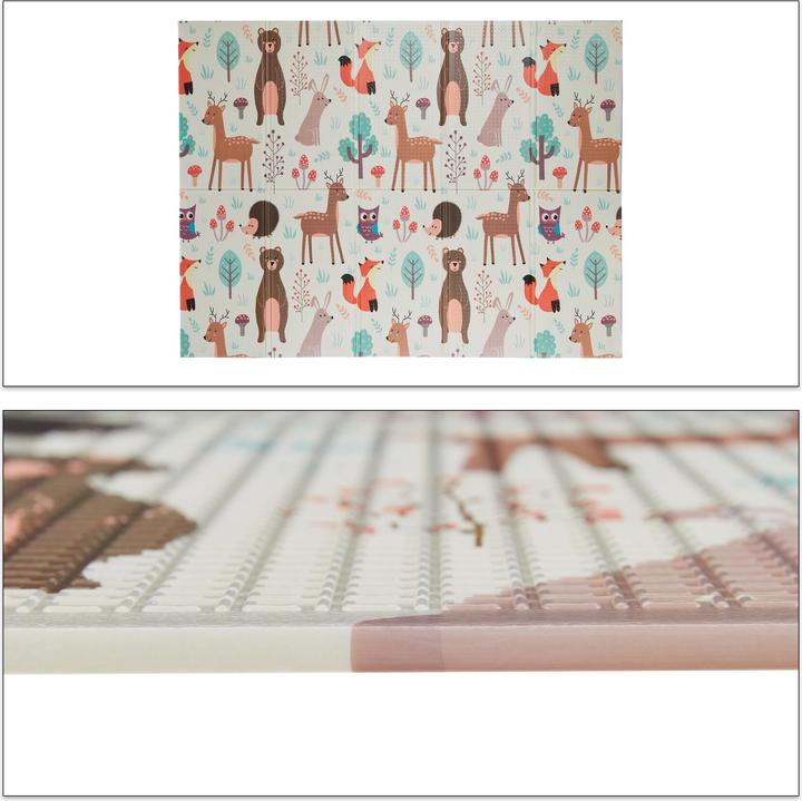 Produktbild Relaxdays Faltbare Kindermatte mit Waldtieren (195 x 150 x 1 cm)