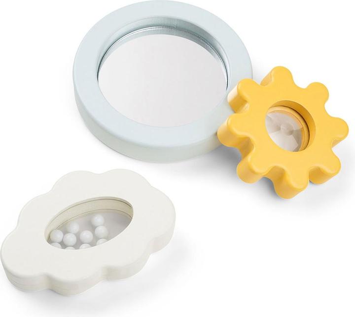Produktbild Done by Deer Stapeltürme & Steckspiele Holzbausteine 34 Stück mit Spiegel, Rassel