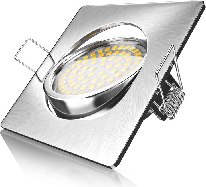Actual product image Brandson 3x LED recessed spotlight, swivel ceiling spot, stainless steel, 320 lumen, ceiling spotlight warm (320 lm)