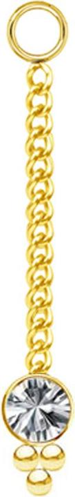 Immagine prodotto Star Piercing Anhänger vergoldet Kette mit Anhänger Kristall silber drei Kugeln (Acciaio chirurgico 316L, senza ottone)