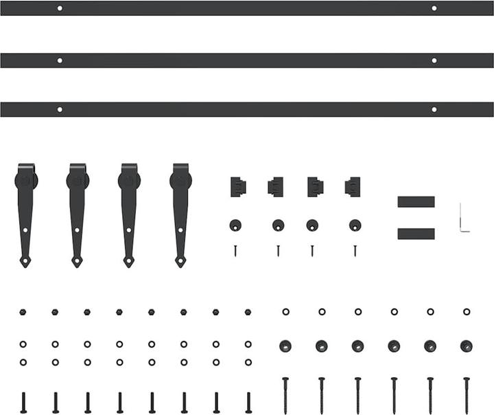 Immagine prodotto VidaXL Set di accessori per ante scorrevoli per guardaroba 244 cm in acciaio al carbonio