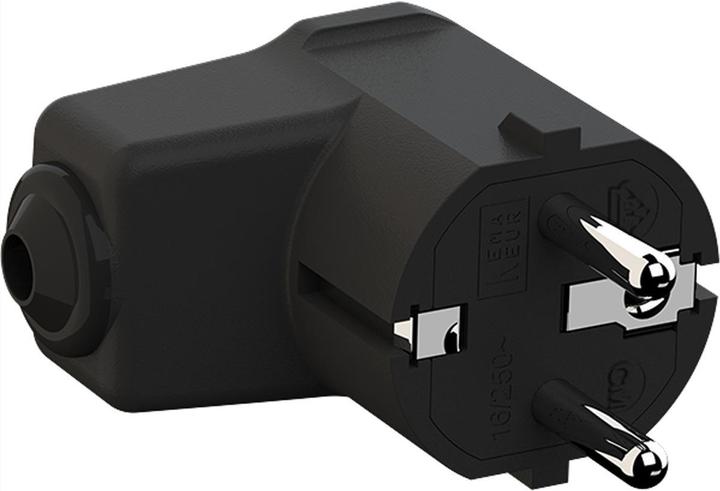 Image du produit Bachmann Fiche coudée de montage avec contact de protection, noire (CEE 7/7)