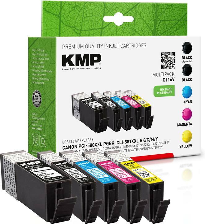 Actual product image KMP PGI-580/CLI-581 XXL (M, FC, C, Y)