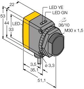 Image du produit Turck Capteur photoélectrique à réflexion avec filtre polarisant QS30VR3LP