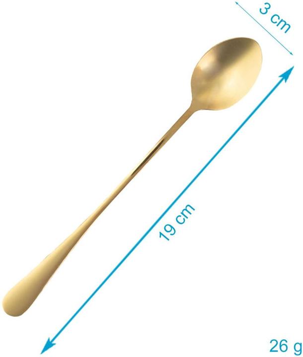 Actual product image Intirilife Ice cream spoon with long handle for dessert coffee (6 Piece, Scoops)