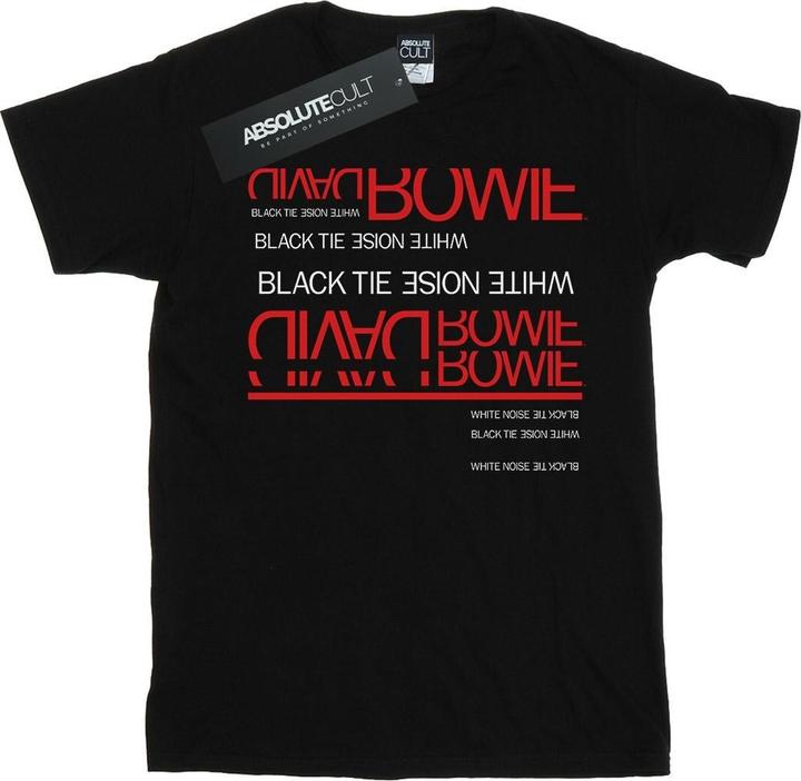 Actual product image David Bowie Mens Black Tie White Noise T-Shirt (XL)