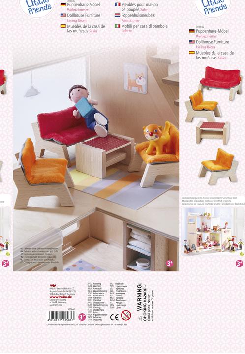 Immagine prodotto Haba Piccoli Amici - Casa delle Bambole Mobili Soggiorno
