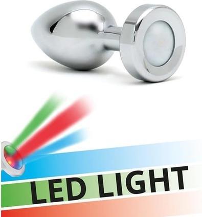 Produktbild Rimba Toys - Pisa - Butt Plug mit LED Leuchten - Silber