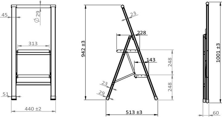Produktbild Wenko Klapptrittleiter (Trittleiter, 44 cm)