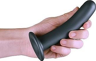 Actual product image Ouch! Smooth G-Spot Dildo - 6" / 14,5 cm - Gun Metal