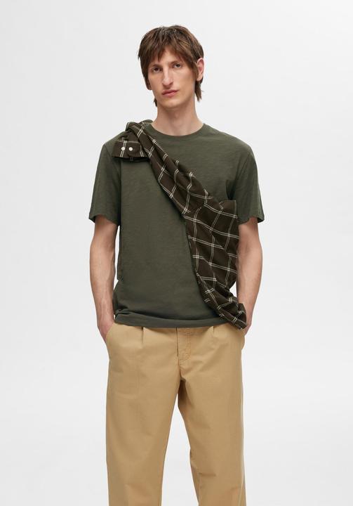 Actual product image Selected Homme Flame yarn cotton T-shirt (XL)