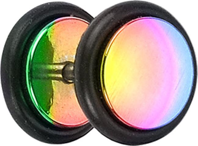Image du produit Star Piercing Faux plug coloré avec joint torique (Acier chirurgical 316L)