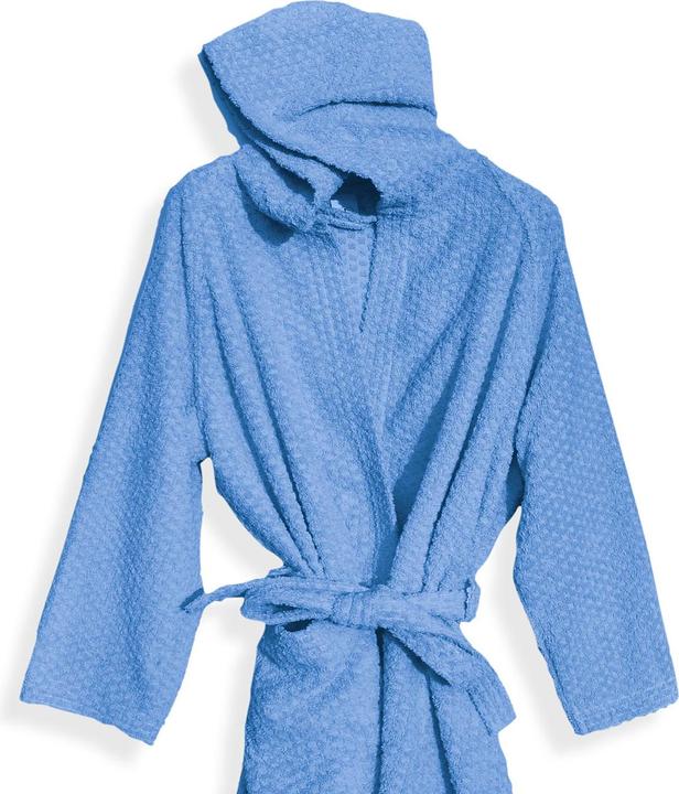 Actual product image Casativo Bathrobe with honeycomb design, unisex, light blue, M (M)