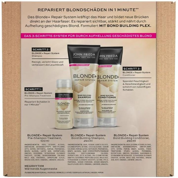 Immagine prodotto John Frieda Sistema di riparazione Blonde+ - Set Blonde+ (600 ml, Shampoo liquido)