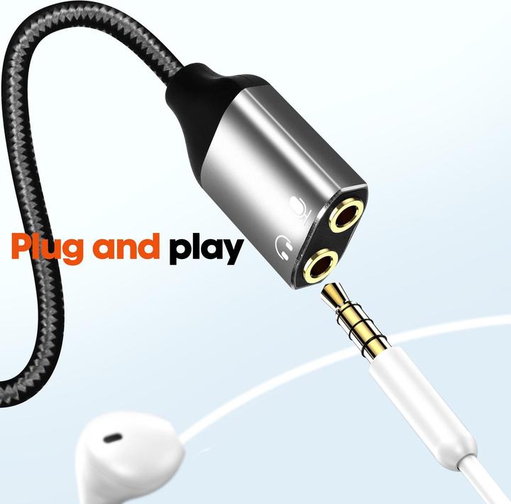 Produktbild LinQ LT3538 Audiosplitter (Lightning, 3.5mm Klinke)