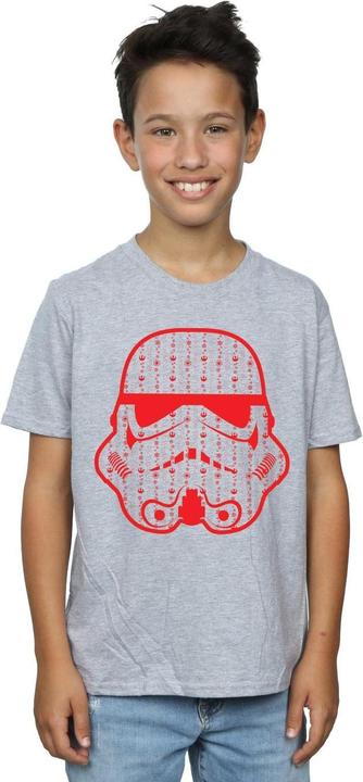 Actual product image Star Wars Boys Christmas Stormtrooper Helmet T-Shirt (140, 146)