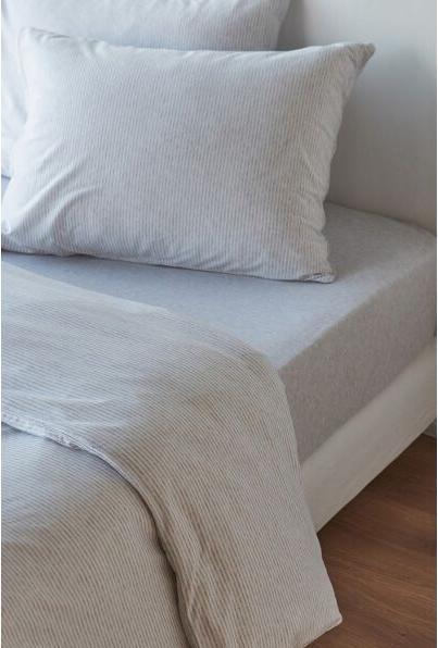 Produktbild Living Home Melange Jersey Streifen (Bettwäsche Set, 160 x 210 cm, 65 x 100 cm)