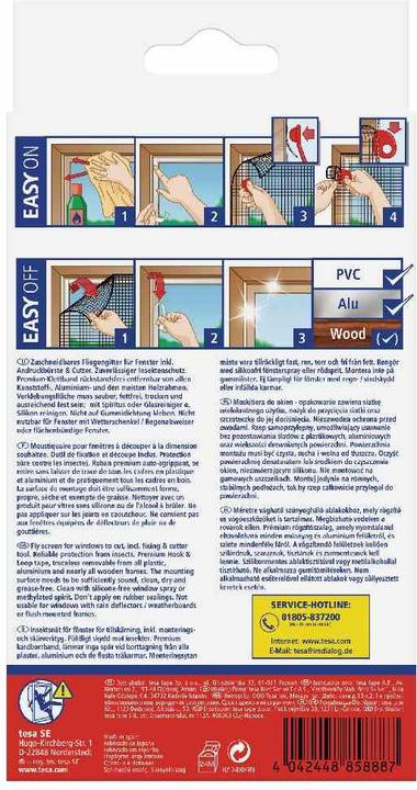 Produktbild tesa Insektenschutz COMFORT für Fenster, mit Klettband, selbstklebend, ohne Bohren (170 x 180 cm)