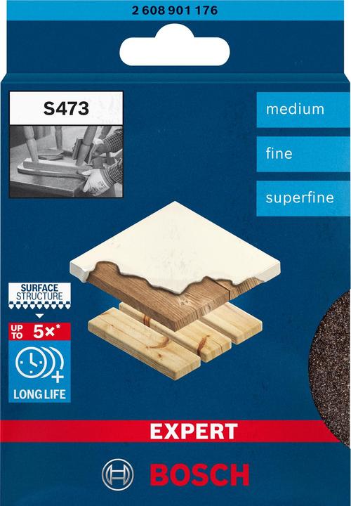 Actual product image Bosch Professional Zubehör Expert S473 (Medium, Fine, Superfine)