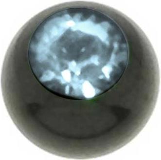 Image du produit Bijouteria Embout de piercing (Cristal Premium, Acier chirurgical 316L, Revêtement PVD (noir))