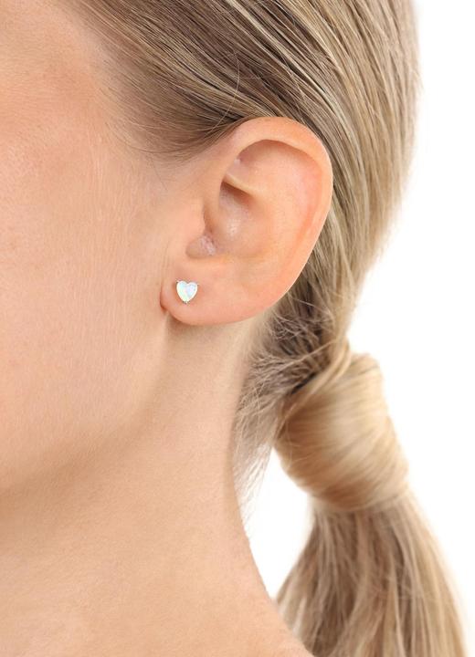 Produktbild Amor Ohrschmuck für Damen, 925 Sterling Silber, Schmuckstein synth. | Herz (Silber 925)