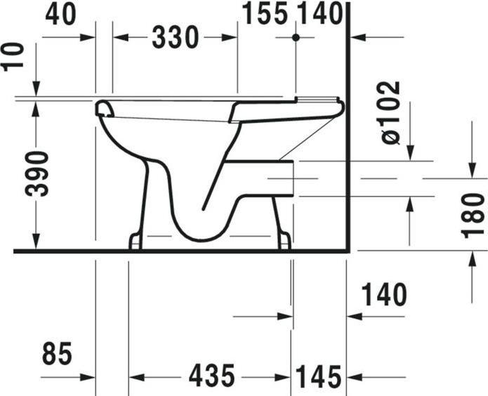 Immagine prodotto Duravit WC a pavimento 1930 profondo, 355x665mm scarico orizzontale bianco WG