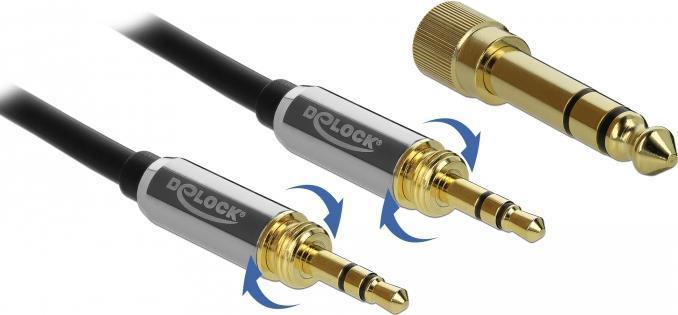 Actual product image Delock 3 Pin with 6.5mm screw adapter (2 m, 3.5mm jack (AUX))