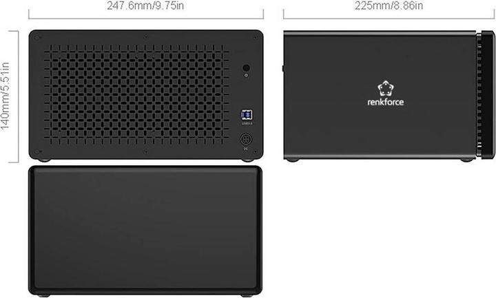 Actual product image Renkforce RF-6647854 8.9 cm (3.5 Zoll) Festplattengehäuse 8 Bay 3.5 Zoll USB-A ( (3.5")