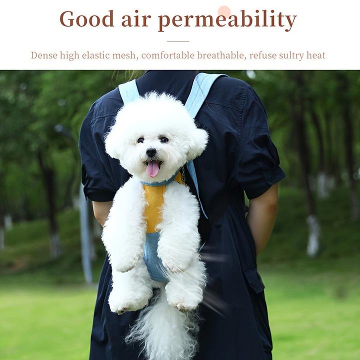 Actual product image Alopini Adjustable pet backpack for dogs and cats, comfortable fit, polyester material with (Dog, Cat, Breathable)