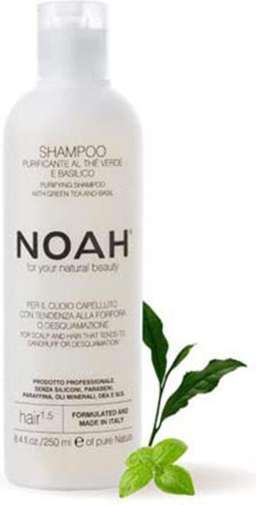 Produktbild Noah For Your Natural Beauty Purifying Shampoo Hair 1.5 Green Tea & Basil Cleansing Shampoo 250Ml (250 ml, Flüssiges Shampoo)