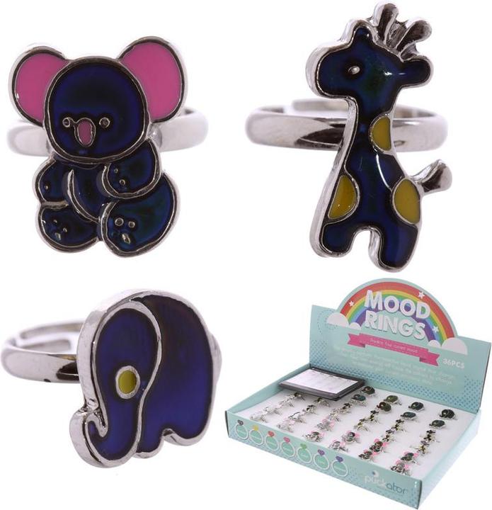 Image du produit Puckator Bagues d'humeur d'animaux mignons pour enfants