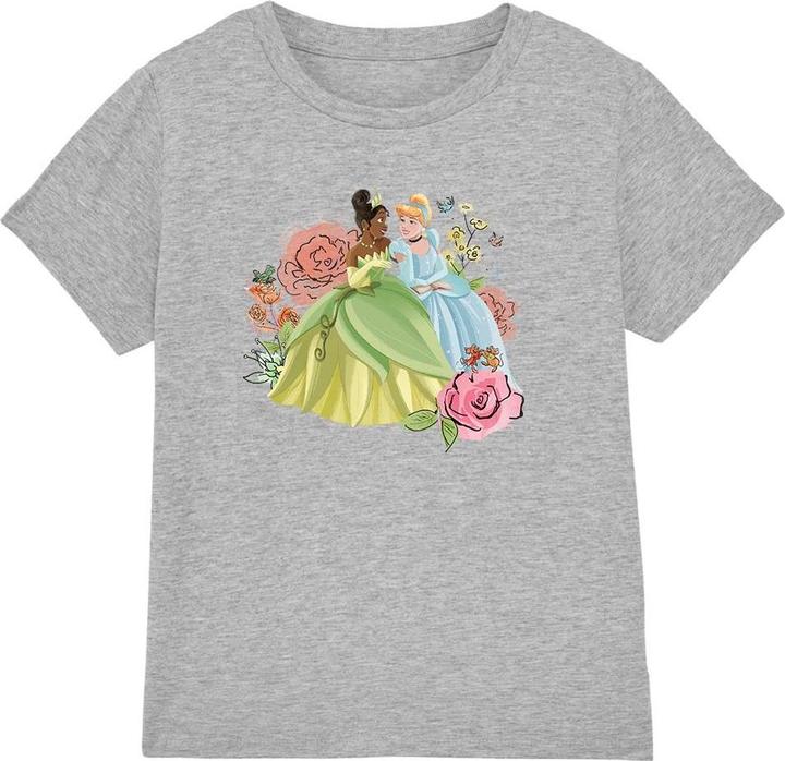 Actual product image Disney Princess Childrens/Kids In The Garden Tiana And Cinderella T-Shirt (104)