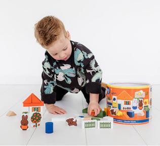 Image du produit Bambolino Toys Bac à briques en bois Nijntje 50 pièces