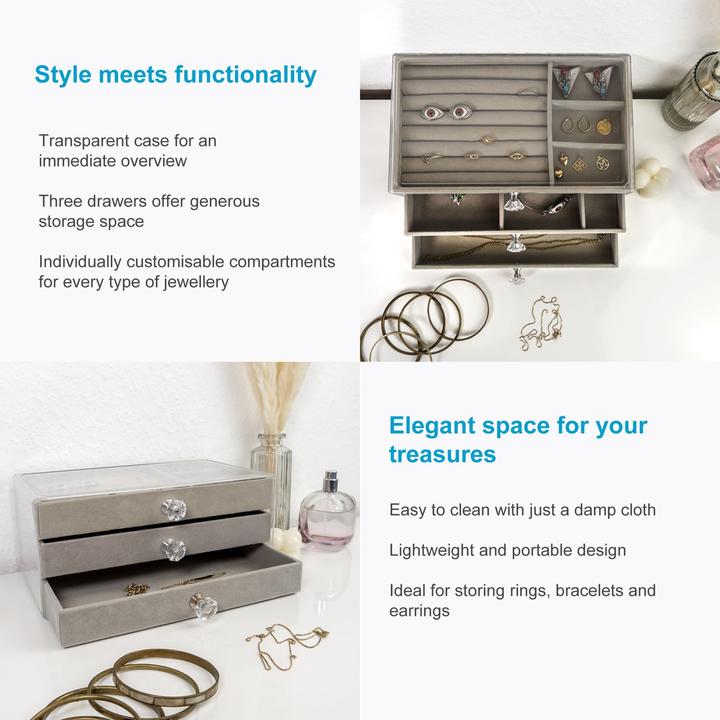 Image du produit Intirilife Coffret à bijoux avec 3 tiroirs