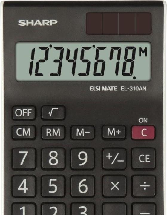 Actual product image Sharp Calculatorius SH-EL310ANWH (Batteries, Solar cells)