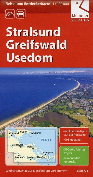 Produktbild Reise- und Entdeckerkarte Stralsund, Greifswald, Usedom 1 : 100 000
