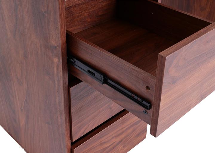 Actual product image Swisshandel24 Desk HWC-J78, office table computer table work desk, drawer, 78x121x60cm Walnut look (78 x 121 x 60 cm)