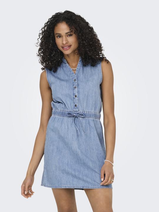 Produktbild Only Normal geschnitten V-Ausschnitt Midikleid Jeanskleid (XS)
