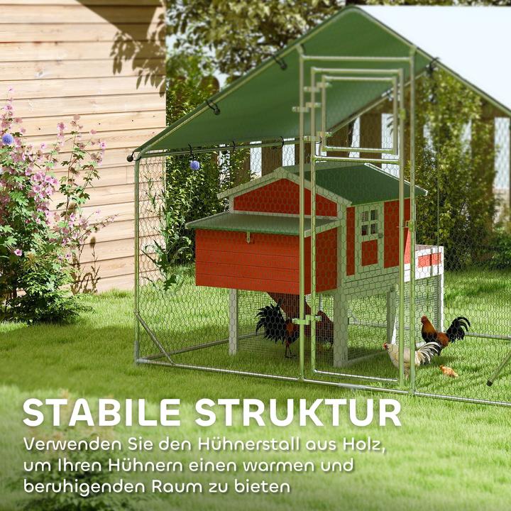 Actual product image PawHut Hühnerstall Verzinkte Stahlrohre, Stahlgitter Silber