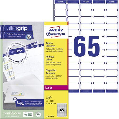 Avery Dennison Mini 'tiquette d'adresse laser, 38.1 x 21.2 mm, blanc